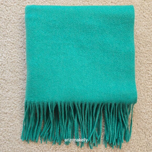 Ann Taylor Cashmere Green Fringed Scarf - Picture 16 of 16